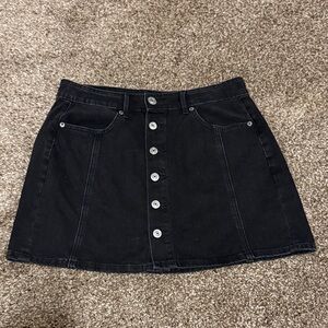 American Eagle Outfitters Black Denim Mini Skirt